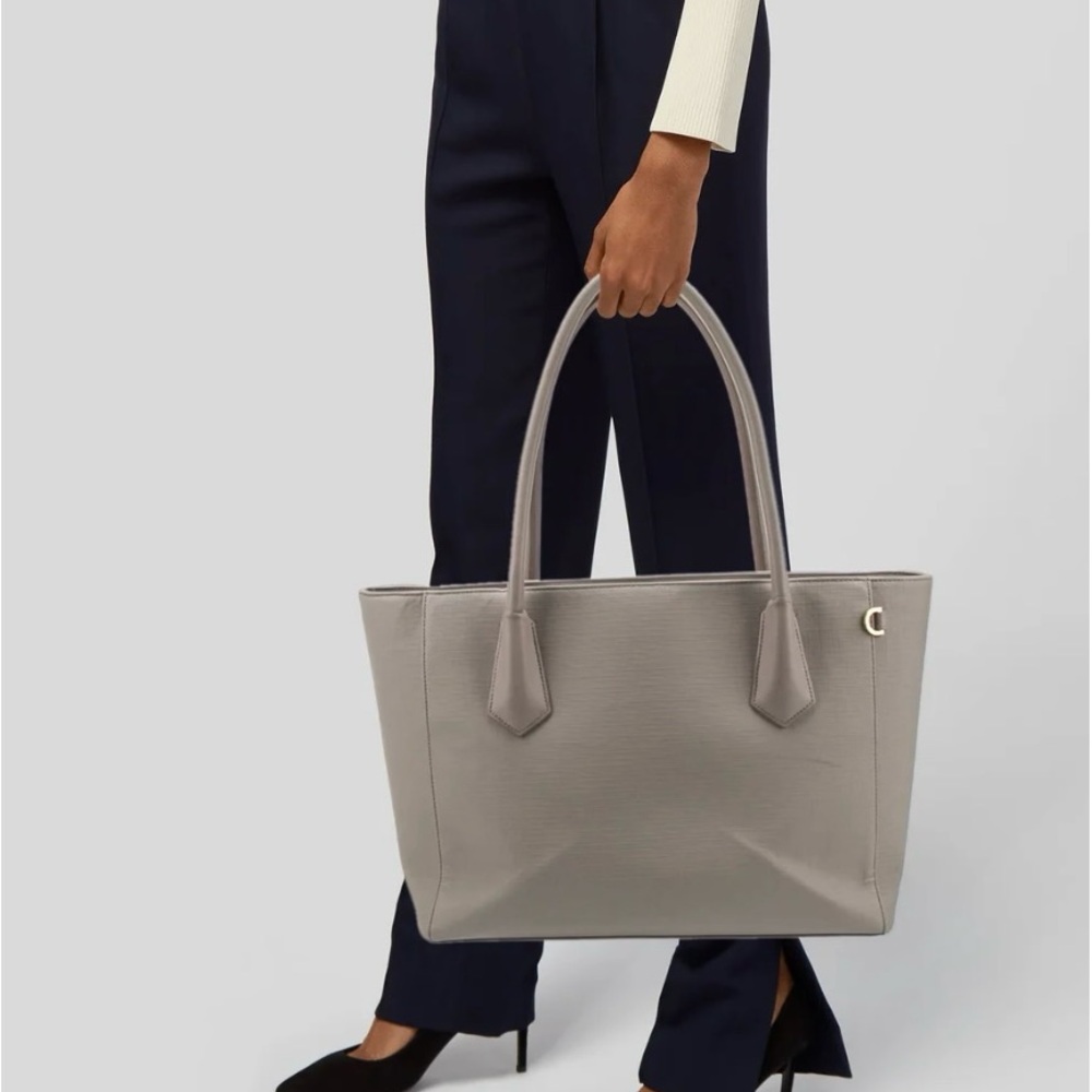 Dagne Dover Gray Signature Laptop Work Tote